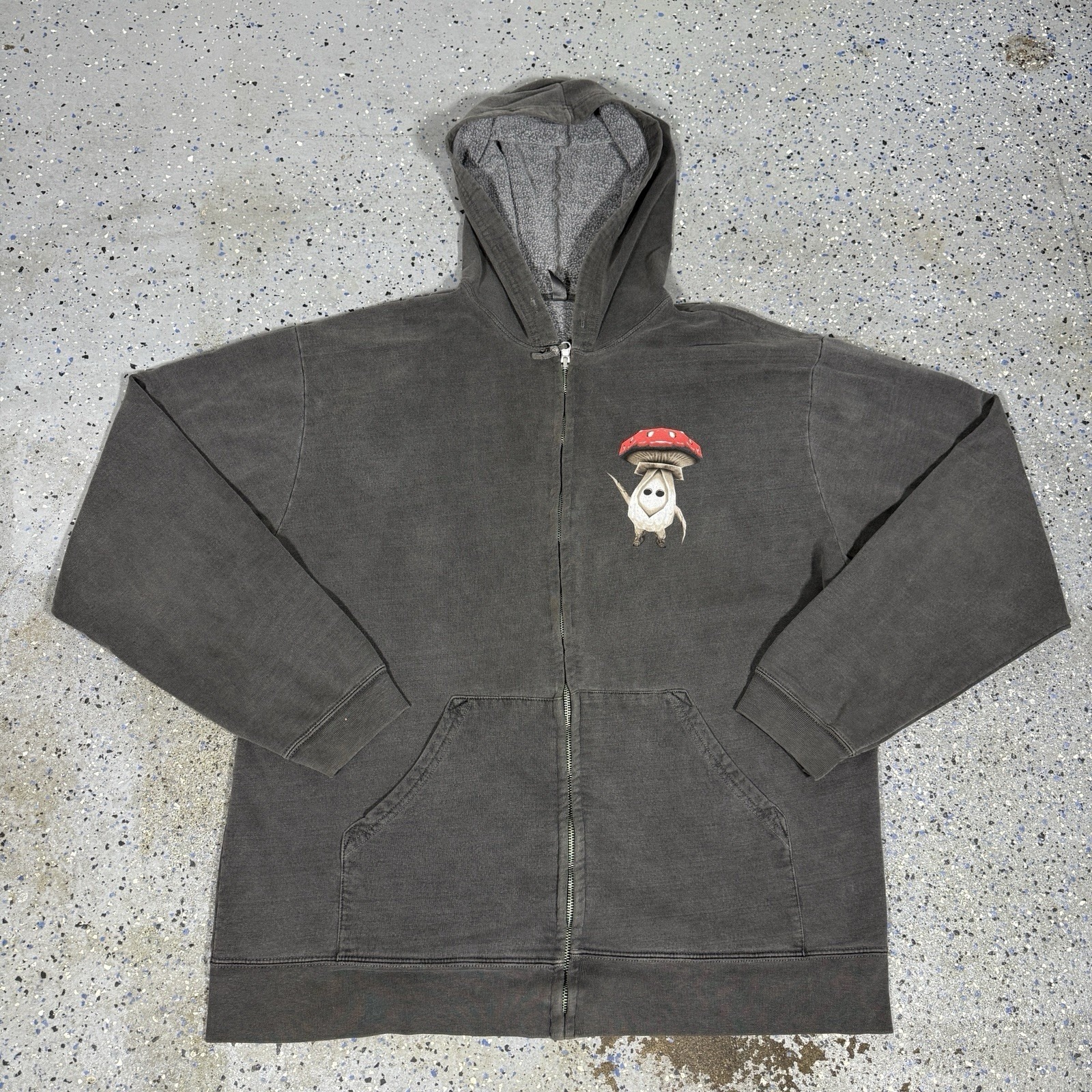 Vintage Earth Eternal Hoodie Mens Large Gray Full Zip Video Game Promo Y2k Rare